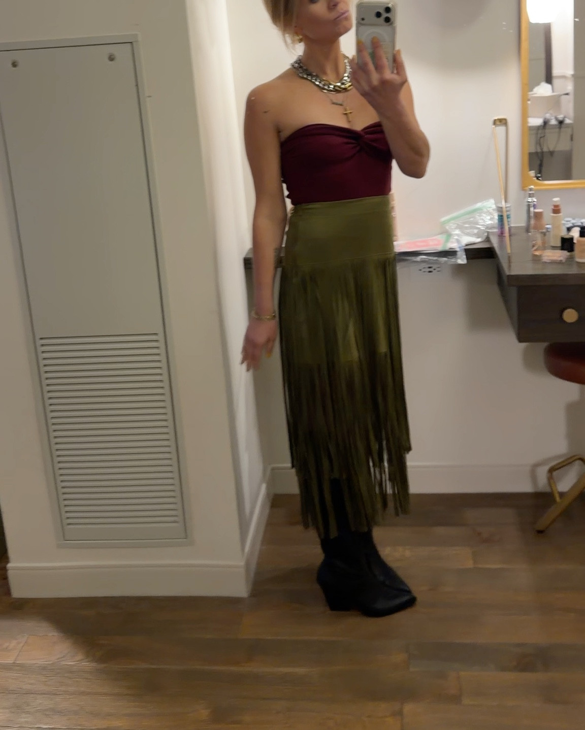 Dinner & dance fit. This skirt is way too much fun. And this top has been on repeat for me. So soft, flattering - and don’t even need a bra & it stays up. All true to size. 

#LTKootd #LTKWorkwear #LTKOver40