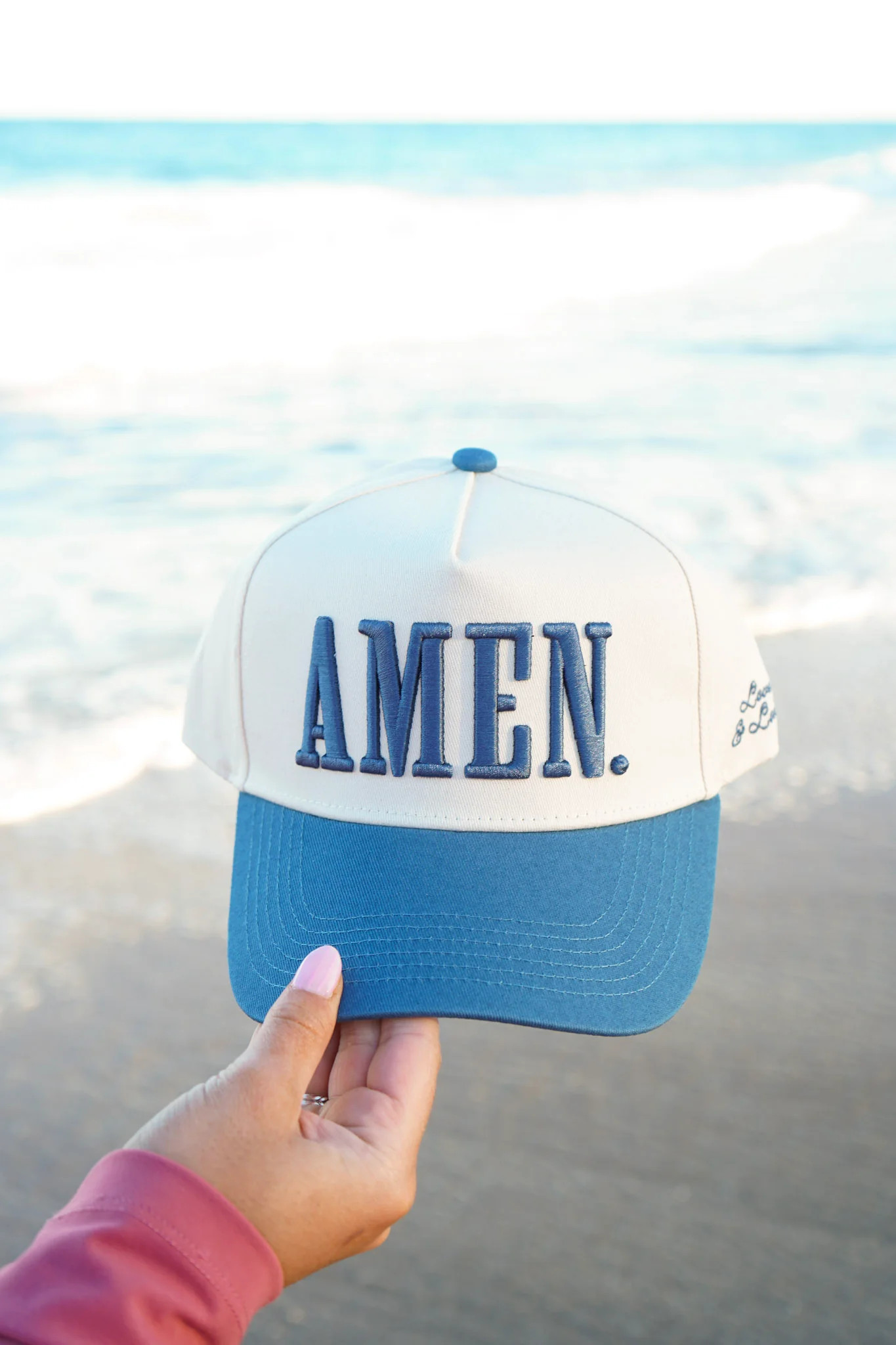 AMEN. - Slate Blue Vintage Trucker Hat | KenzKustomz