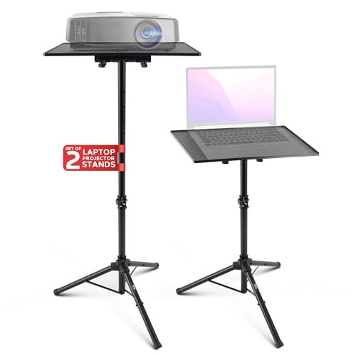 Pyle Universal Laptop Tripod Stand – Height Adjustable Portable Device Stand for Laptops, Notebooks, Mixers & DJ Equipment, Metal Construction with Angle Adjustable Tray (Pair) | Amazon (US)