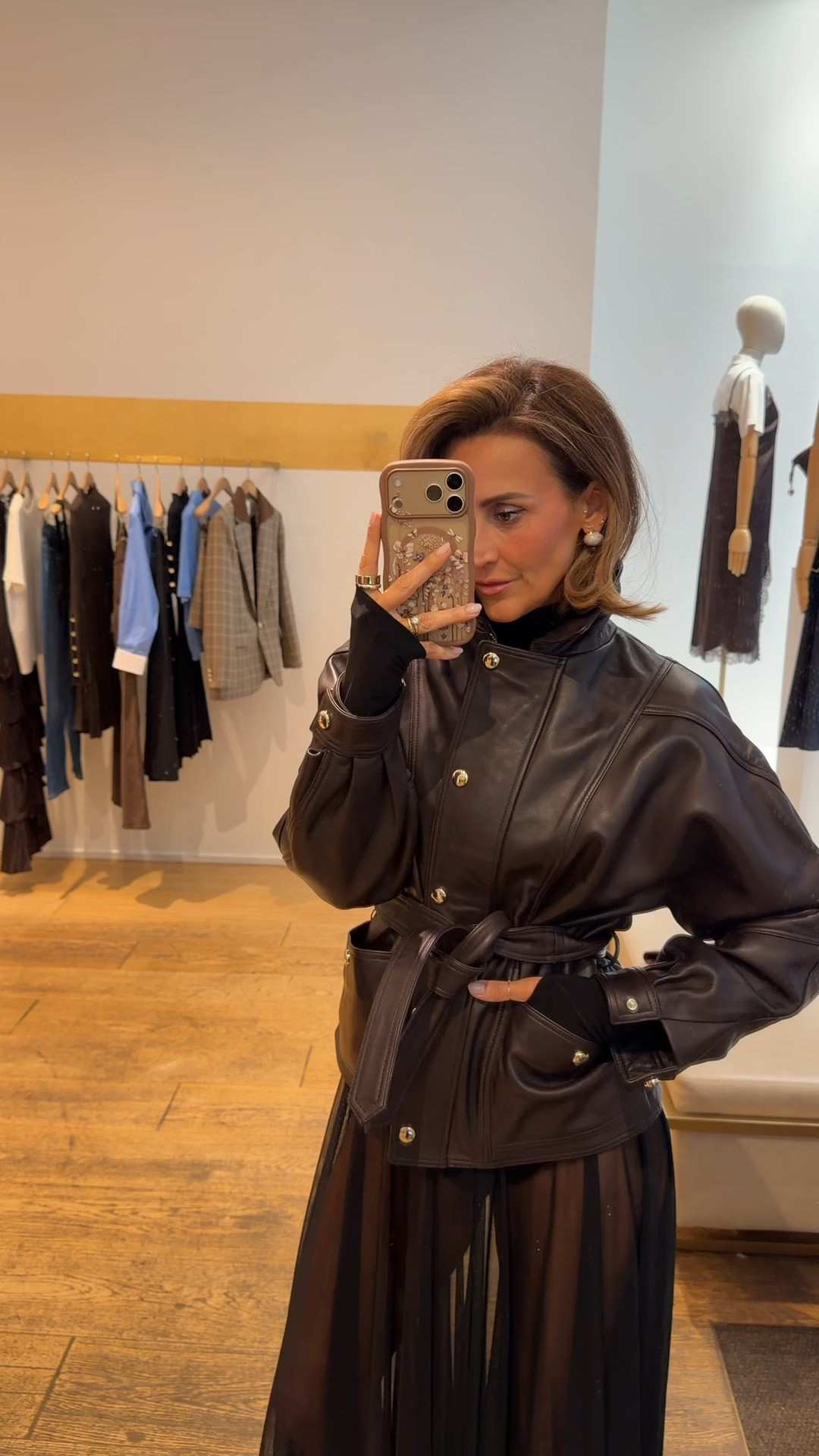 Found an amazing leather jacket, long-ish with a self belt - put it in hold and can’t stop thinking about her!! Size 1

#LTKootd #LTKOver40 #LTKNYFW