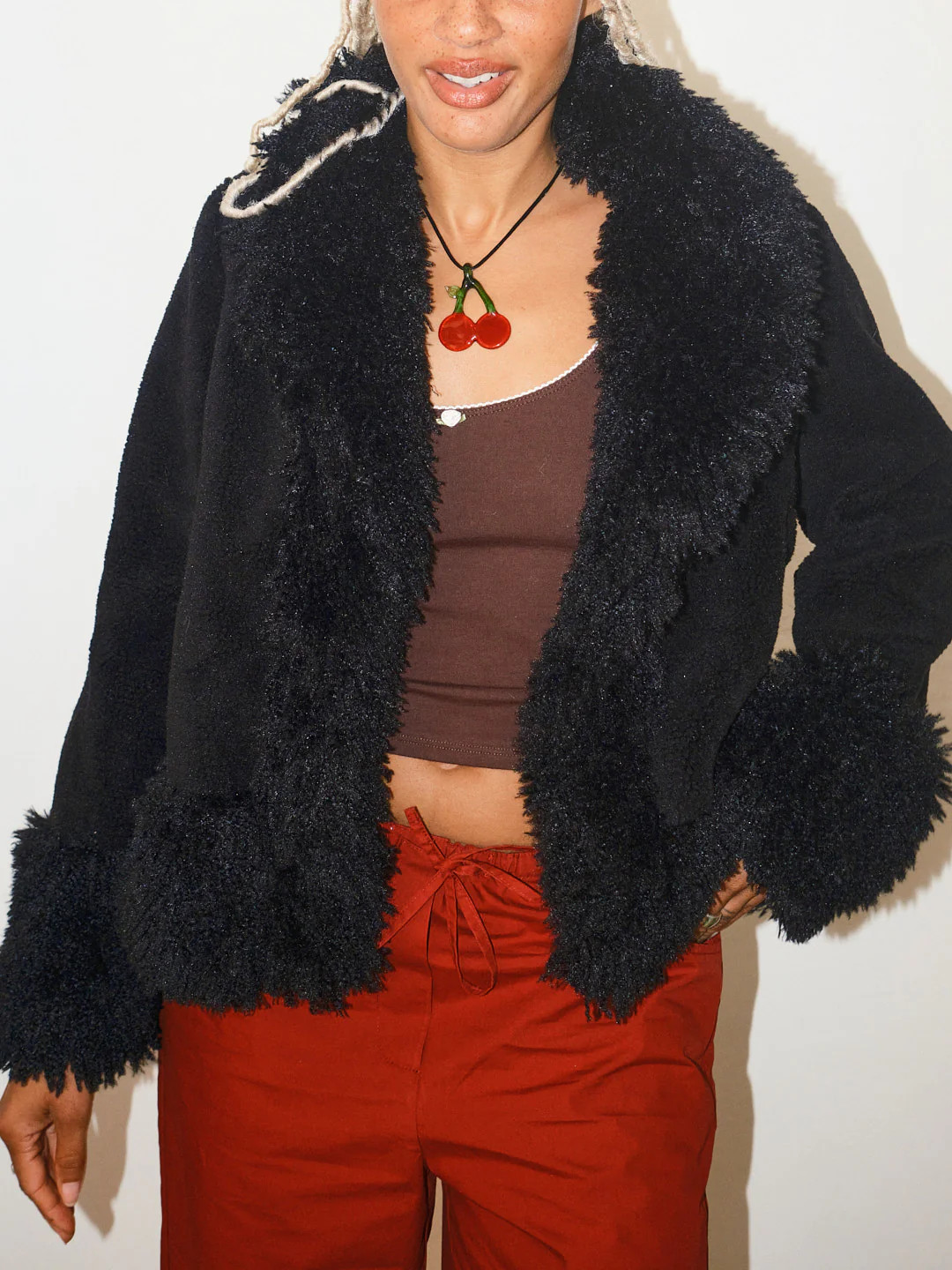 Sherpa Jacket - Black | Lisa Says Gah