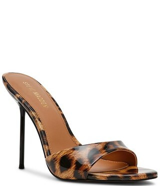 Davina Patent Leopard Print Stiletto Dress Slide Sandals | Dillard's