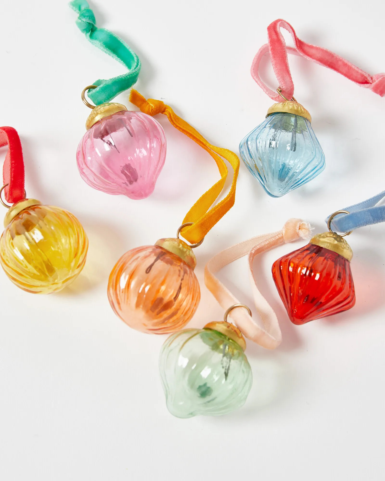 Multi Coloured Glass Baubles Set of Six Mini | Oliver Bonas | Oliver Bonas (Global)