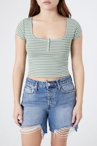 Cropped Stripe Tee | Forever 21