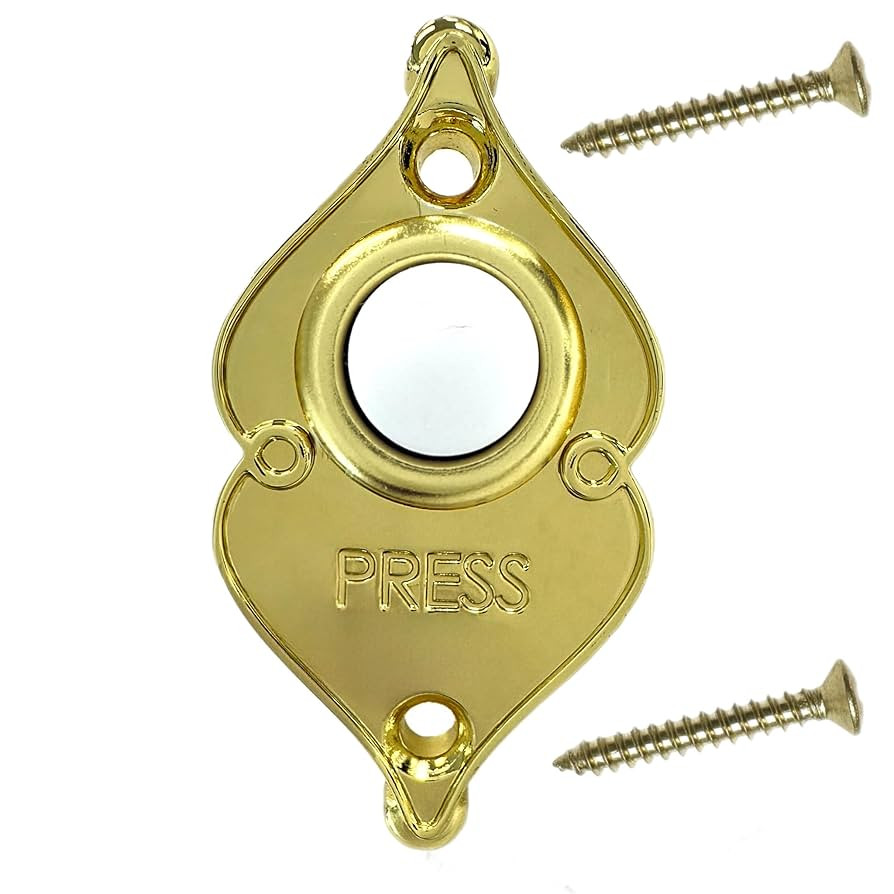 Doorbell Push Button Gold Finish LED Lighted Heavy Duty Metal Wired Button Wall Mounted Doorbell ... | Amazon (US)