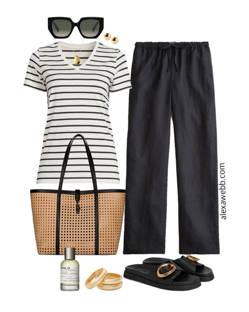 Plus Size Black Linen Pants - Two plus size casual summer outfits with black linen pants. Alexa Webb #plussize

#LTKPlusSize #LTKOver40 #LTKStyleTip