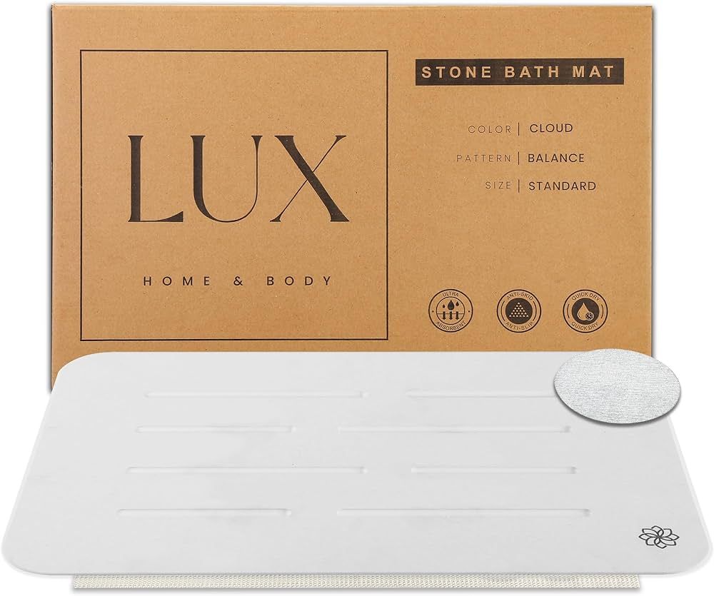 LUX HOME & BODY Stone Bath Mat| Stone Drying mat for Kitchen Counter- Diatomite Stone Bath Mat La... | Amazon (US)