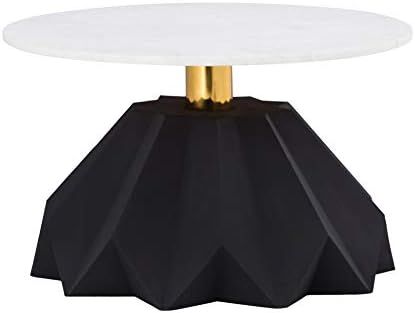 TOV Furniture Origami Mid Century Modern Geometric Living Room Coffee Table, 26", Black/Gold | Amazon (US)