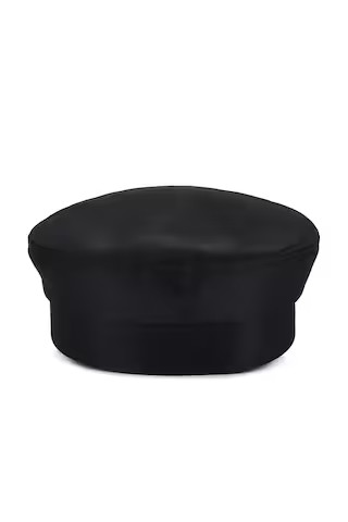 Crystal-embellished Satin Baker Boy Cap in Black | Revolve Clothing (Global)