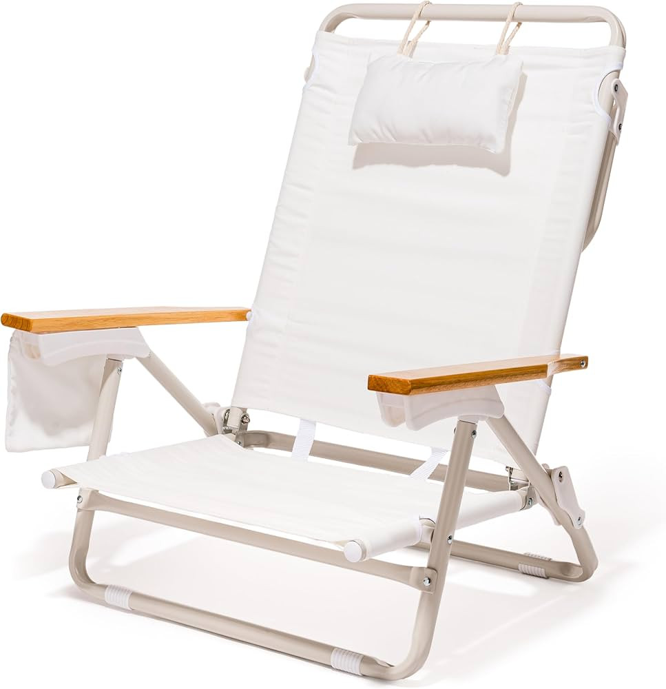 Business & Pleasure Co. Holiday Tommy Chair - Reclining Backpack Beach Chair - Antique White | Amazon (US)
