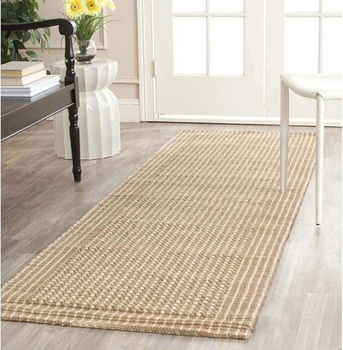 Safavieh Natural Fiber Collection NF449A Handmade Premium Jute Runner, 2'6" x 14' , Ivory / Beige | Amazon (US)