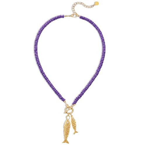 AGHTLZX Chunky Beaded Necklace for Women Fish Necklace | Amazon (US)