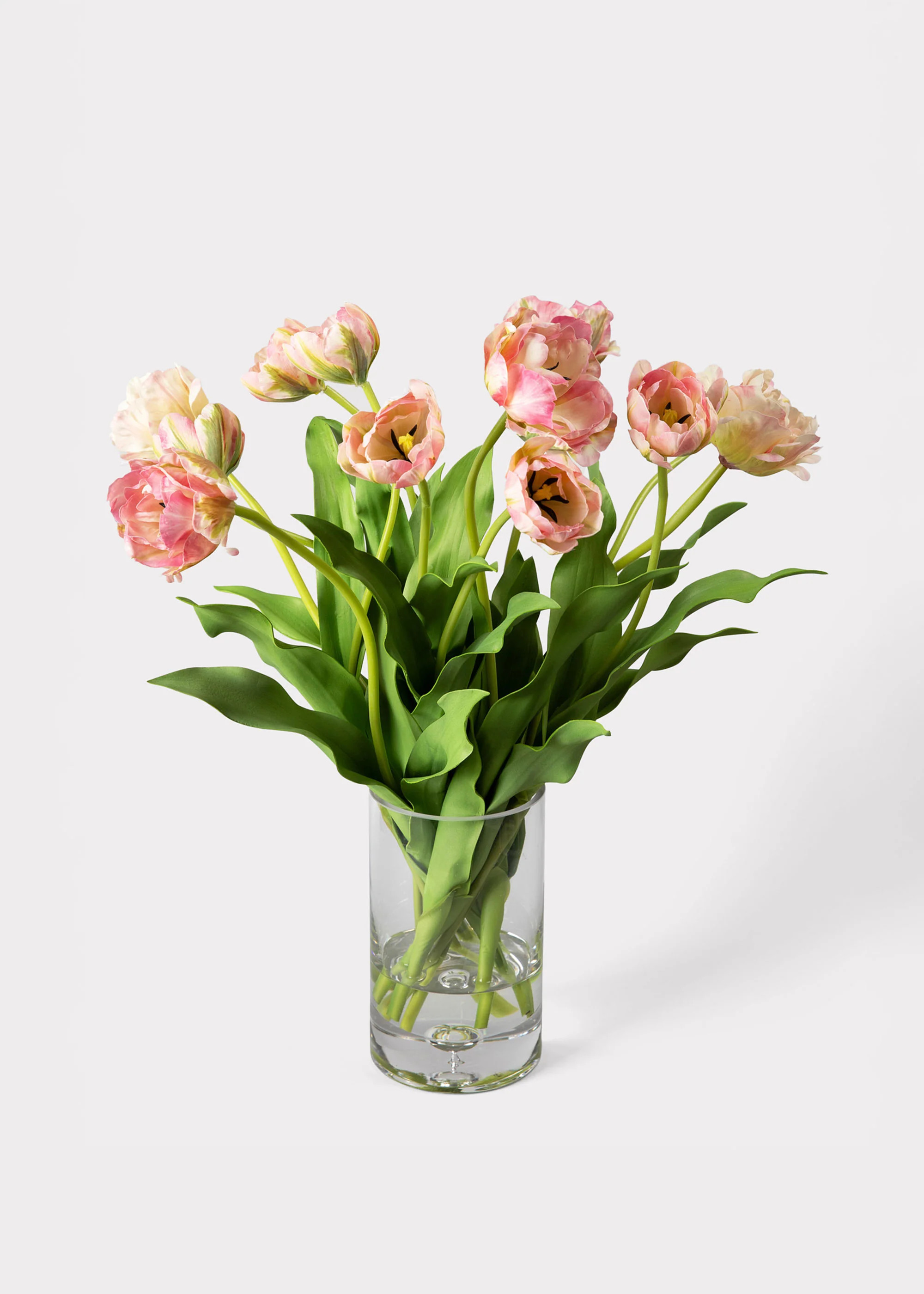 Mauve Pink Tulip Arrangement in Glass Vase | Faux Flowers at Afloral | Afloral