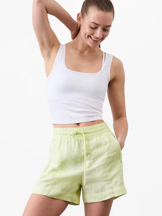 Retreat Linen Mid Rise 4" Short | Athleta
