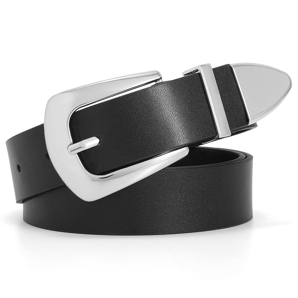 WHIPPY Women Leather Belt for Jeans Pants Dresses Fashion Ladies Western Leather Belt | Amazon (US)