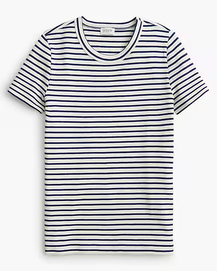 Striped ribbed crewneck tee | J.Crew Factory
