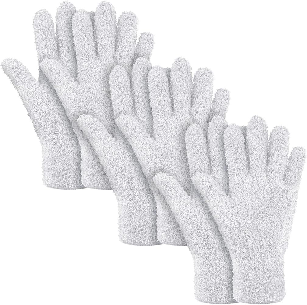 3 Pairs Microfiber Dusting Gloves Washable Reusable Cleaning Mittens Gloves for Women Kitchen House  | Amazon (US)