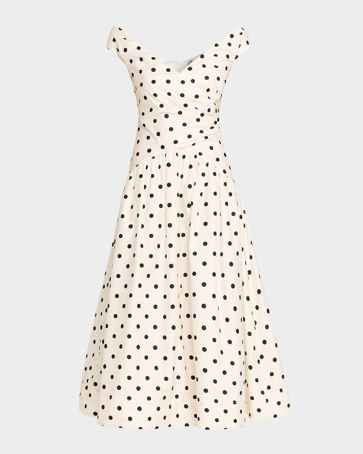 Polka-Dot Cotton Midi Dress | Neiman Marcus