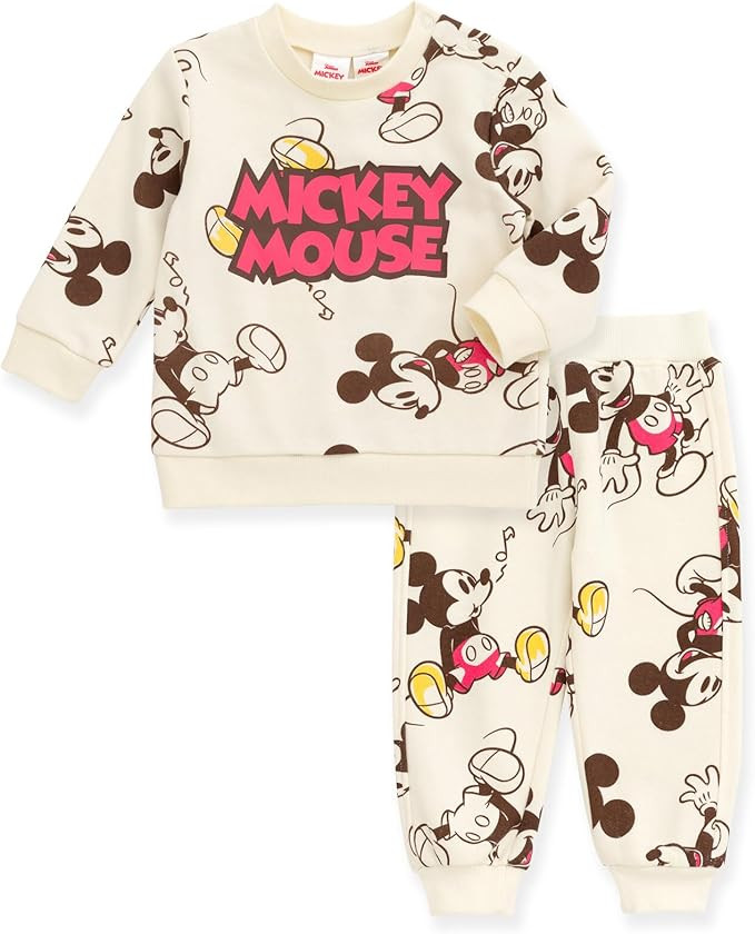 Disney Christmas Fleece Sweatshirt and Pants Outfit Set Newborn to Big Kid Sizes (Newborn - 10-12... | Amazon (US)