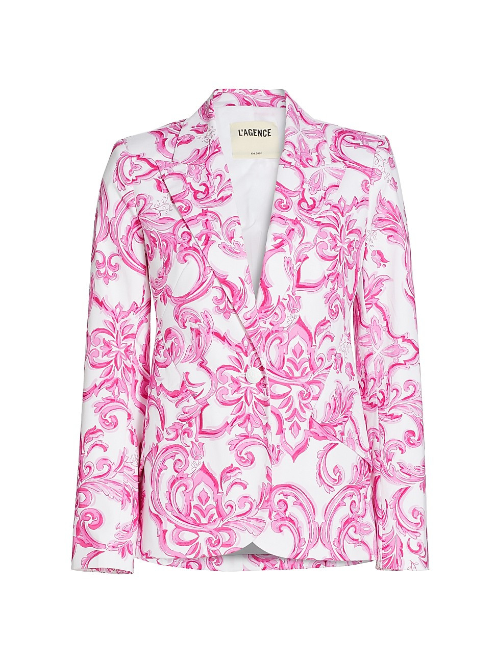 Women's Chamberlain Cotton Blazer - White Pink Mediterranean Tile - Size 10 | Saks Fifth Avenue