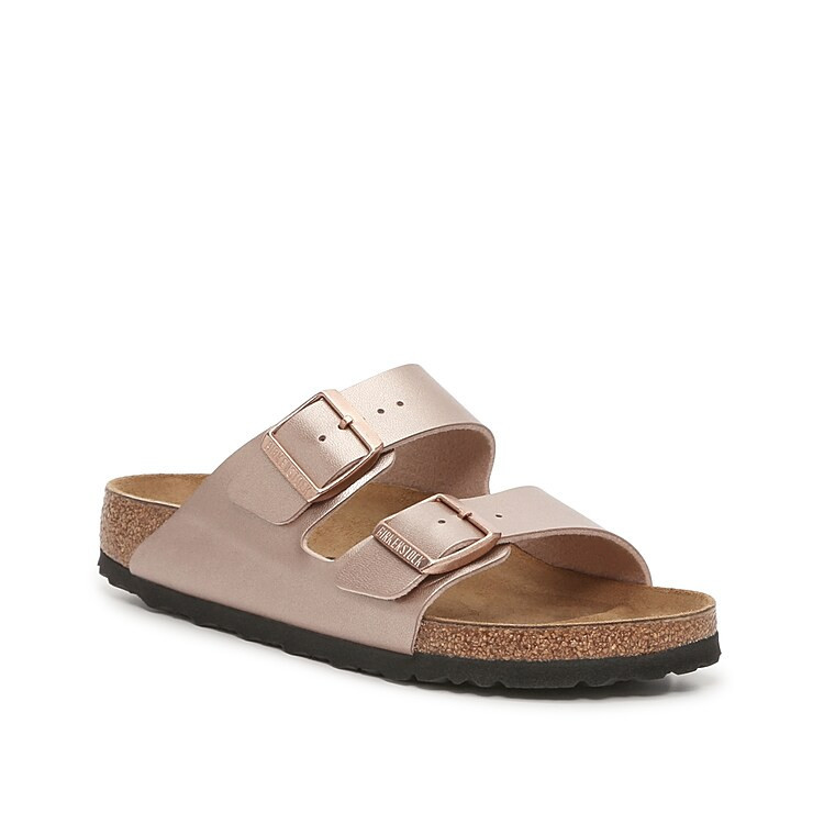 Birkenstock Arizona Sandal | Women's | Rose Gold Metallic | Size EU 39 / US Womens 8-8.5 / Mens 6-6.5 | Sandals | Footbed | DSW