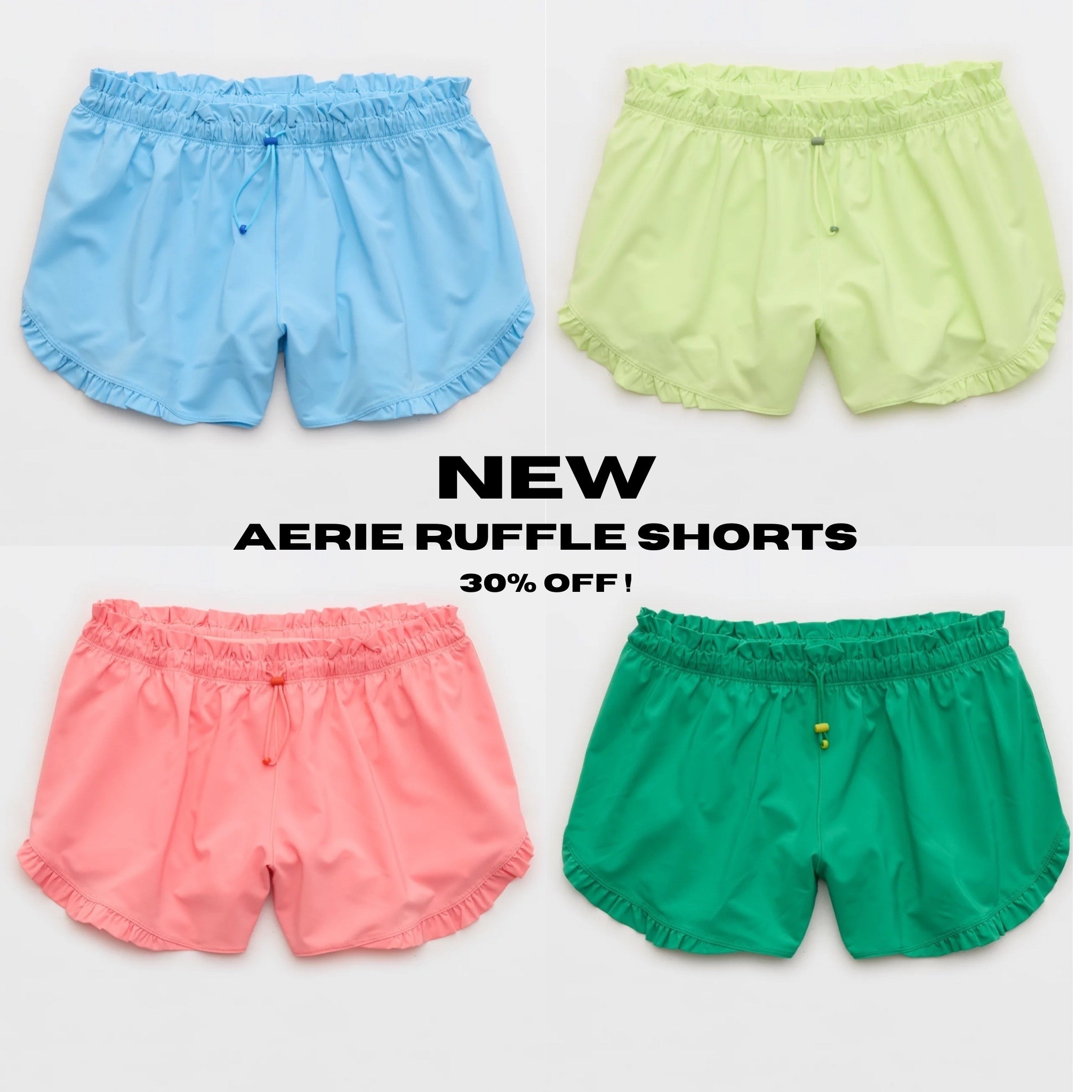 Obsessed w the colors in these new 2” ruffle shorts from Aerie! Ordering the coral & light green ASAP

#LTKU #LTKActive #LTKootd