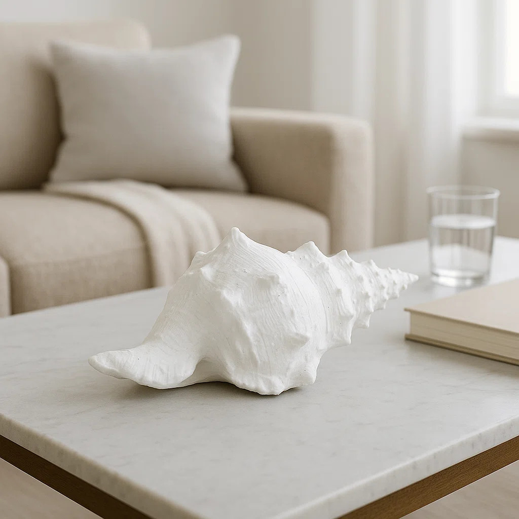 Elegance Coastal Charm 9" Polyresin White Conch Shell Figurine, Perfect for Beach House Decor and... | Wayfair North America