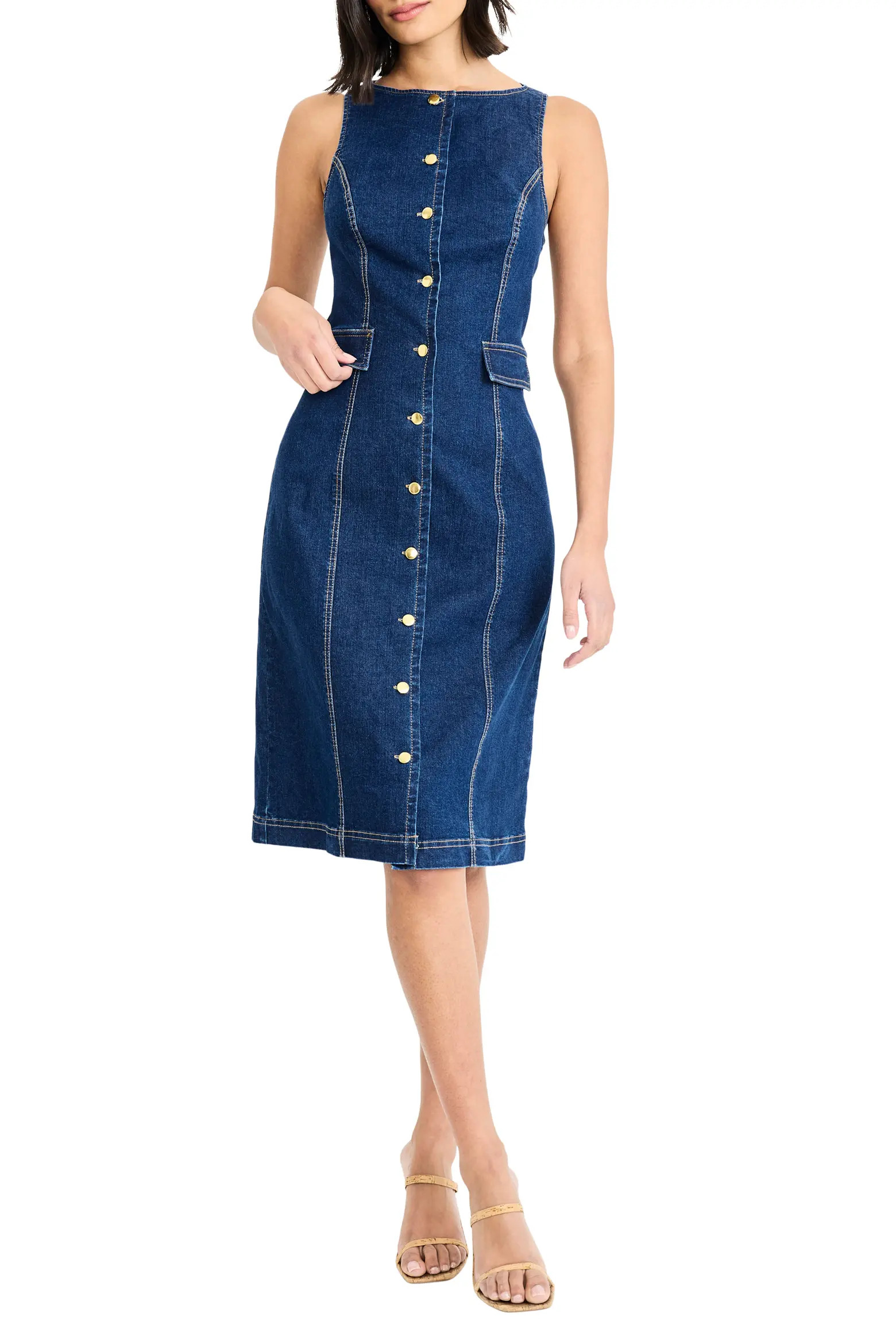 Sleeveless Denim Sheath Dress (Women) | Nordstrom | Nordstrom