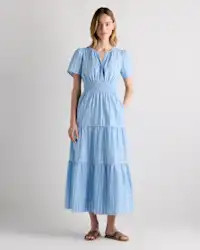 100% Organic Cotton Poplin Tiered Maxi Dress | Quince