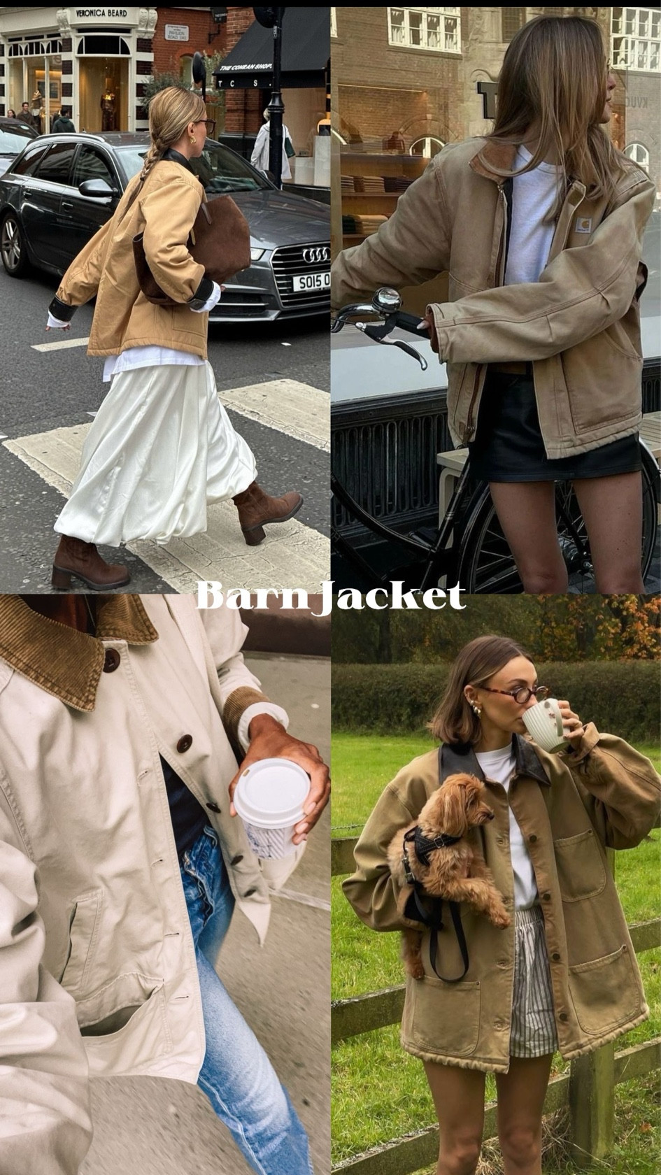 Chaquetas de trabajo (barn jacket): Las chaquetas de estilo utilitario continúan siendo una elección popular. Este tipo de prenda es conocida por su funcionalidad y estilo atemporal, manteniéndose relevante en las colecciones actuales.

#LTKespana #LTKspring #LTKstyletip