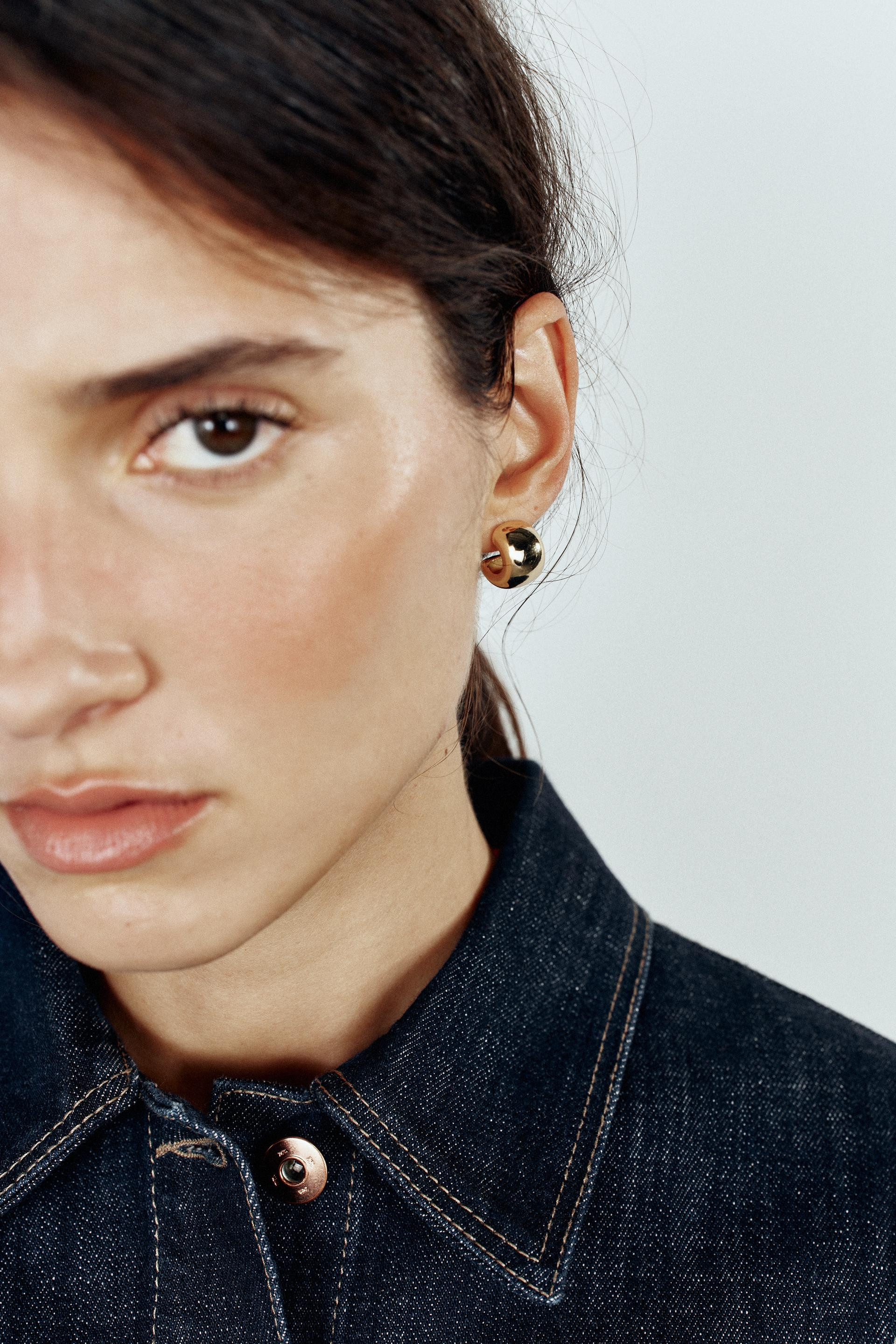 PACK OF BEJEWELLED HOOP EARRINGS - Golden - M | Zara UK