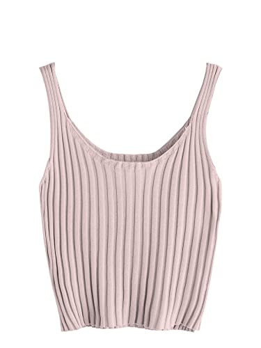 SweatyRocks Women's Ribbed Knit Crop Tank Top Spaghetti Strap Camisole Vest Tops | Amazon (US)