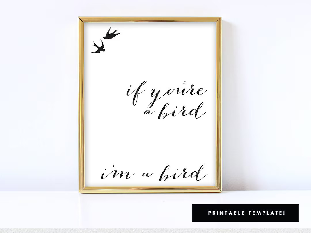 If you're a bird im a bird art, the notebook quote, the notebook art, love art, Printable, 8x10 o... | Etsy (US)