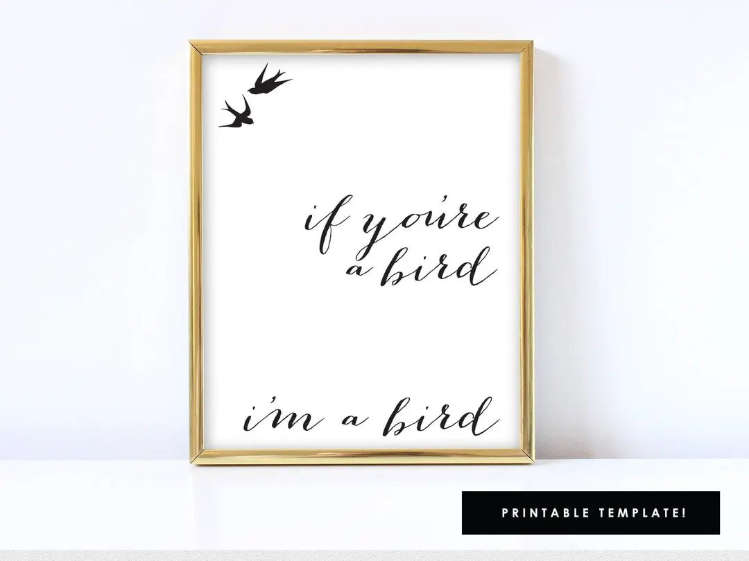 If you're a bird im a bird art, the notebook quote, the notebook art, love art, Printable, 8x10 o... | Etsy (US)