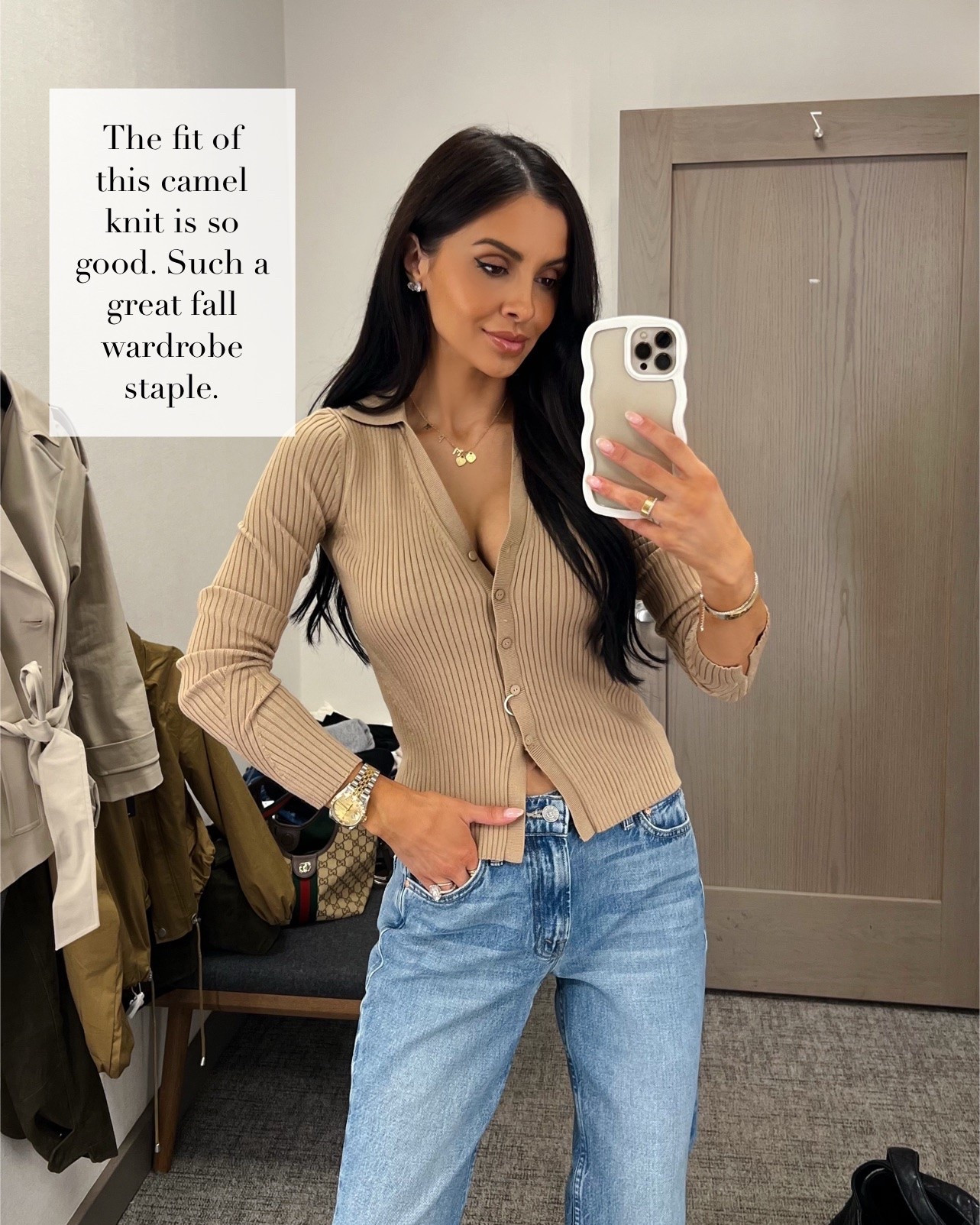 Nordstrom anniversary sale picks I’m buying 
AllSaints camel cardigan wearing an xs - love the flattering fit, one of my favorite finds from the #NSALE

#LTKSaleAlert #LTKOver40 #LTKootd