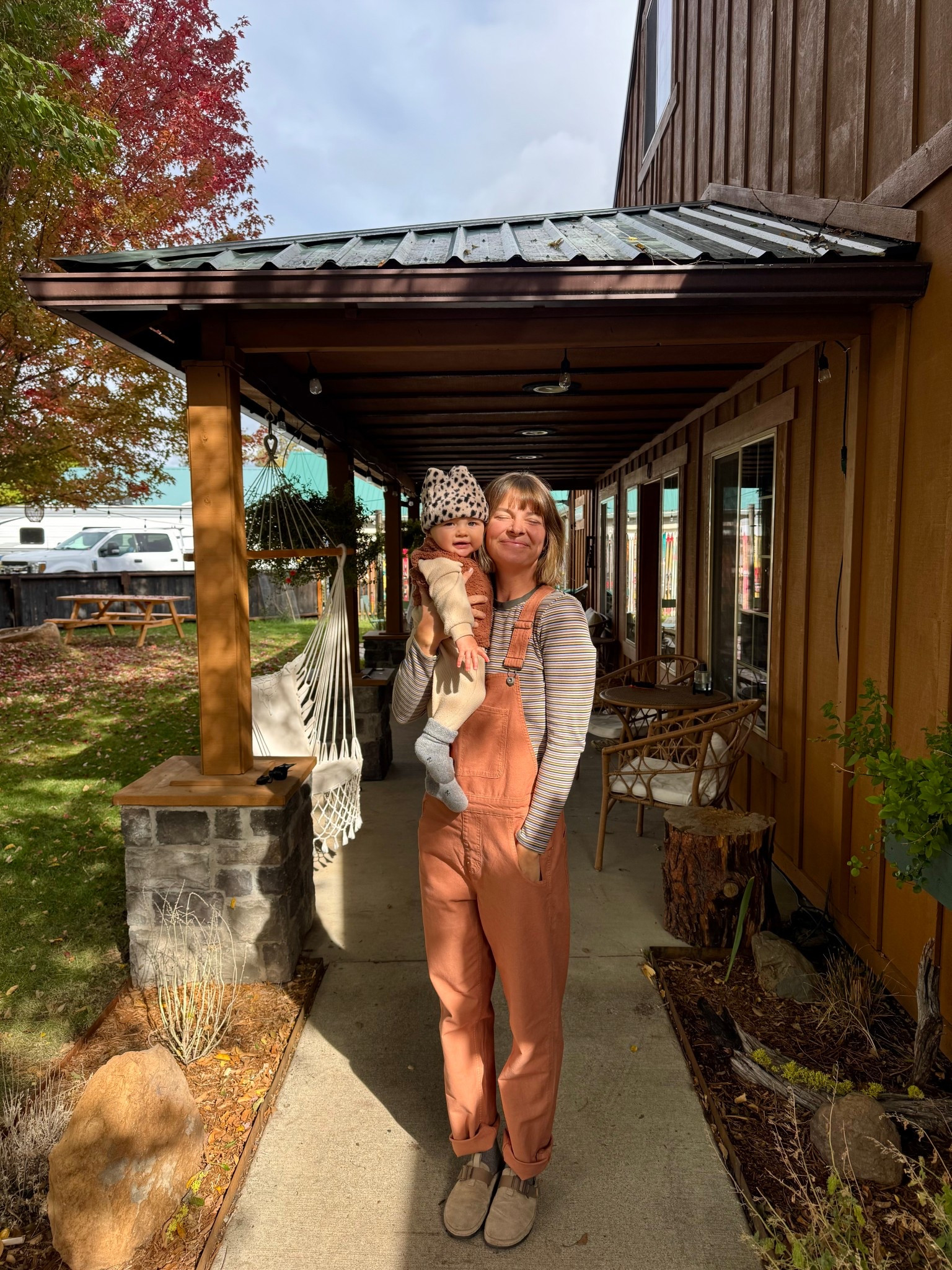 Fall outfit. Stripes, overalls & clogs 🤌🏽🍂 

Overalls: small
Tee: Mediumm

#LTKTall #LTKSeasonal #LTKStyleTip