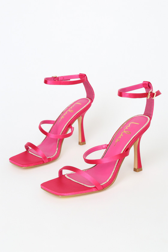 Alayyna Pink Satin Ankle Strap Heels | Lulus (US)