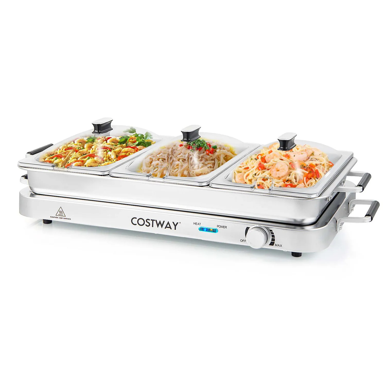 Costway Food Warmer Buffet Server 450W Stainless Steel Electric Warming Tray for Parties one_size | HCST00740 | Lowe's