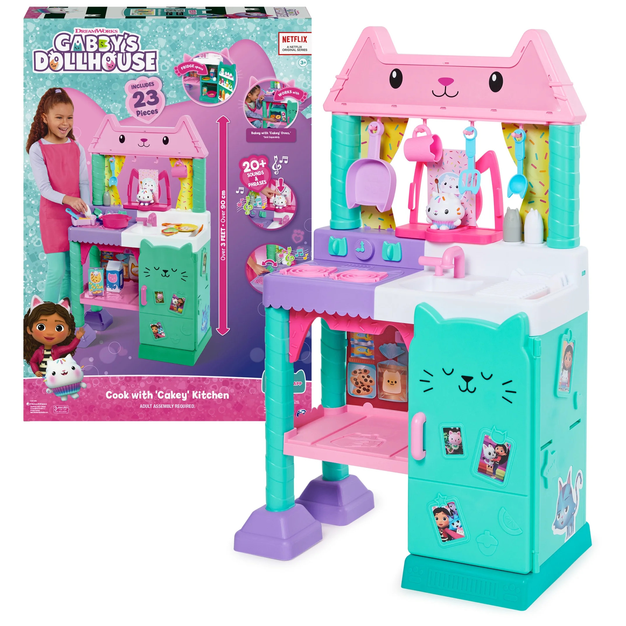Spin Master Games Gabby's Cakey Kitchen Playset Dollhouse with Play Food, Plastic Multicolor | Walmart (US)