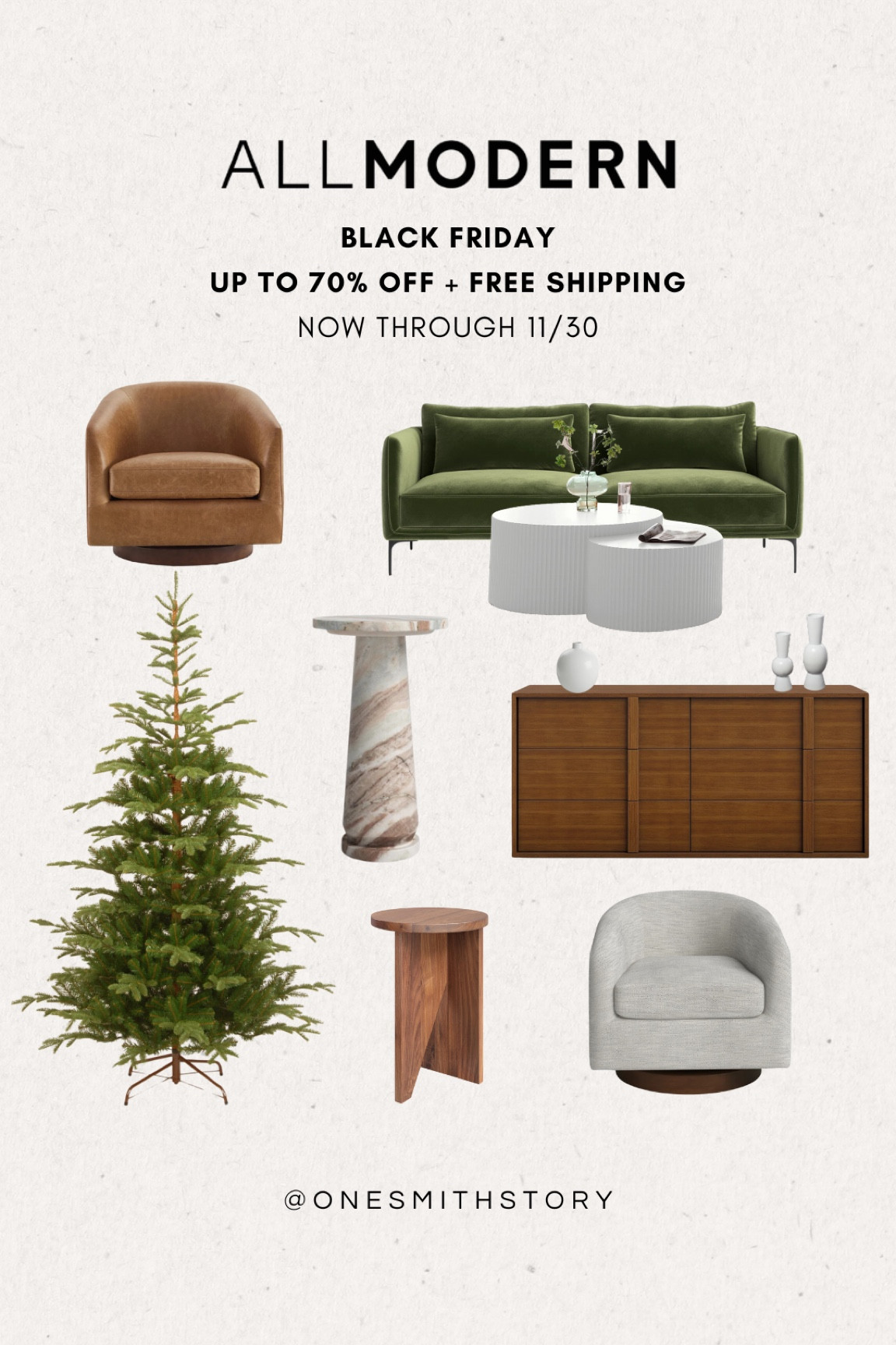 All Up to 70% off, plus free shipping for AllModern’s Black Friday Sale!
I love this swivel chair, cozy green velvet sofa, stone side table and living room furniture for holiday hosting and every day modern design.

@allmodern #allmodernpartner #modernmadesimple

#LTKCyberWeek #LTKSaleAlert #LTKHome