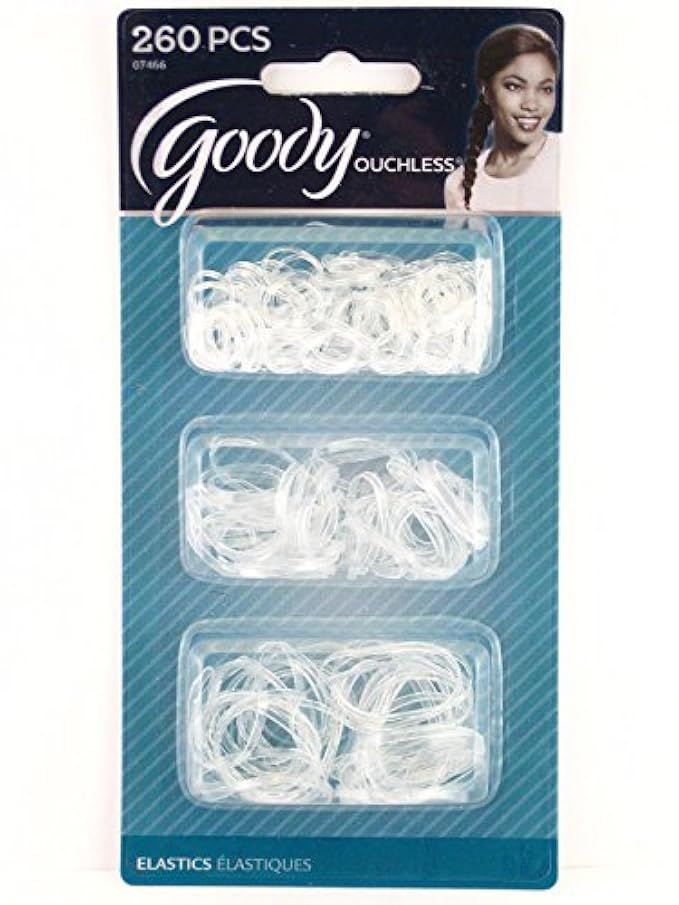 Goody Ouchless Elastic Hair Bands, Assorted Sizes, 260 count, Clear | Amazon (US)
