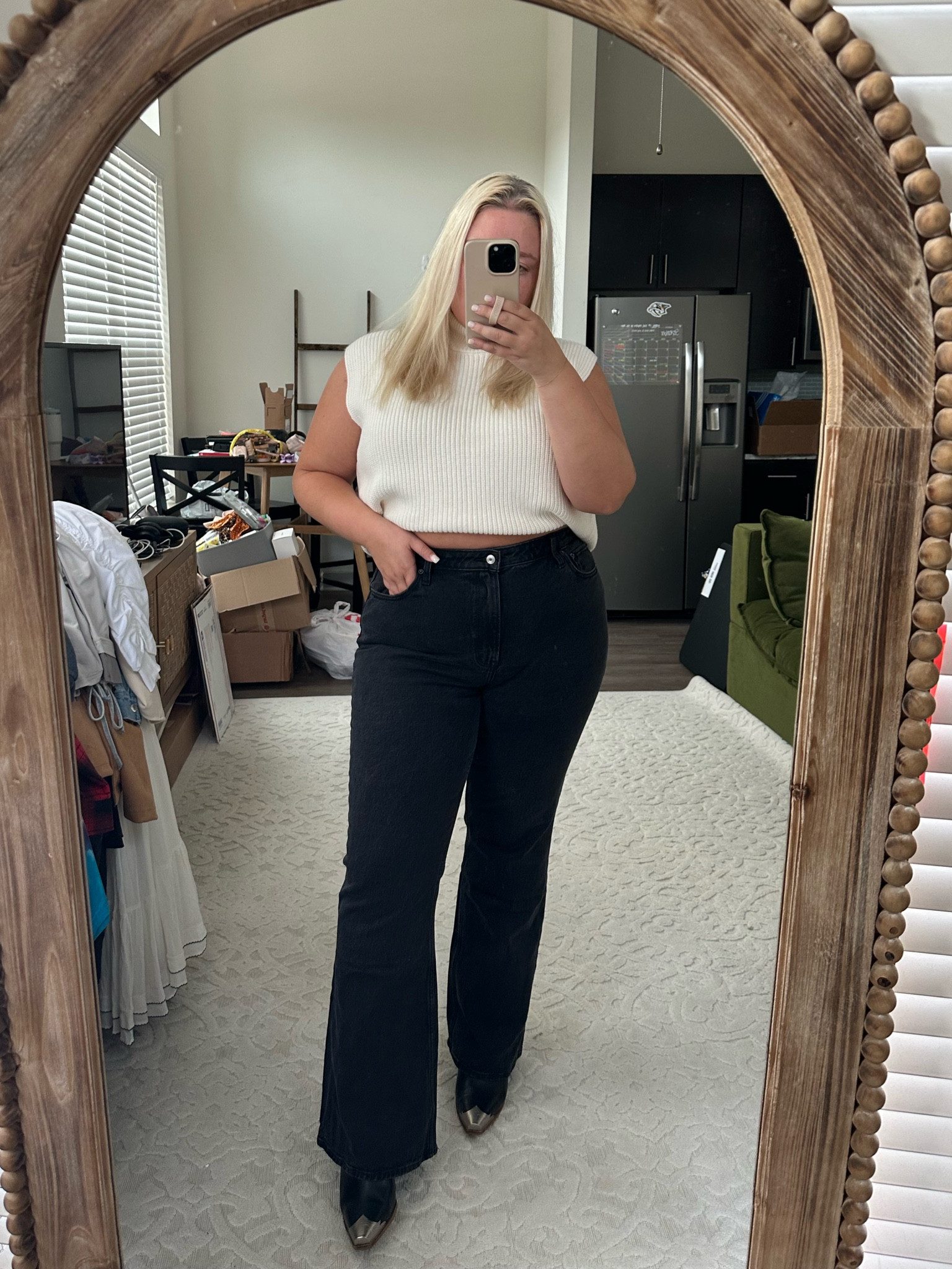 Favorite high rise vintage flare denim for fall! Wearing curve love 33 long 

#LTKsalealert #LTKfindsunder100 #LTKSale