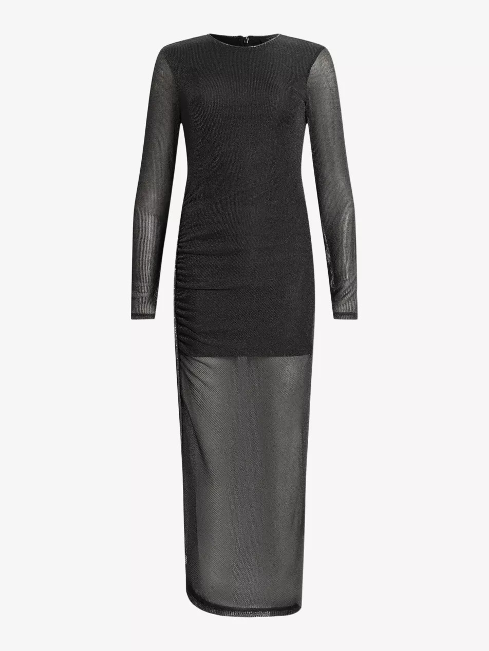 Nora ruched sparkle knitted midi dress | Selfridges