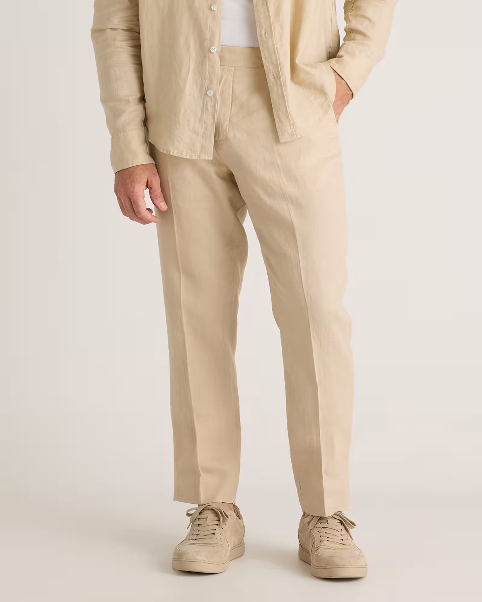 100% European Linen Dress Pants in Driftwood | Quince