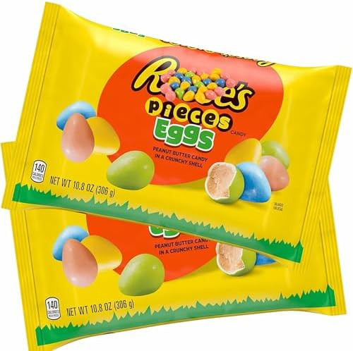 Peanut Butter Eggs Candy, Bulk 2 Pack, Peanut Butter Milk Chocolate Egg Candies, Pastel Candy Mix... | Amazon (US)