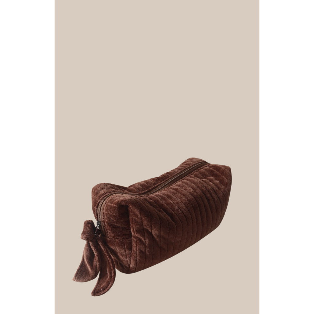Nēmah The Velvet Beauty Bag in Brown at Nordstrom | Nordstrom
