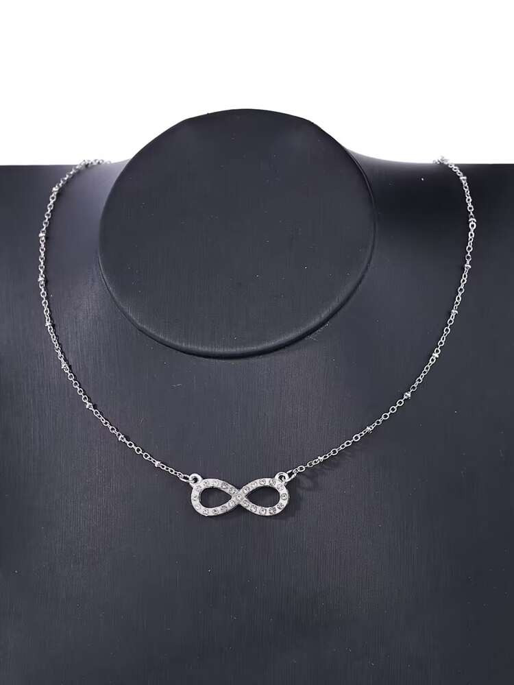 Rhinestone Infinity Charm Necklace | SHEIN