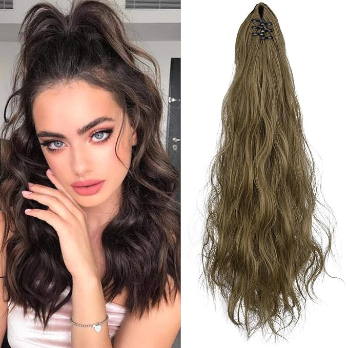 SEIKEA Ponytail Extension Claw Clip in Long Curly Ponytail Hair Extension Natural Looking Synthet... | Amazon (US)