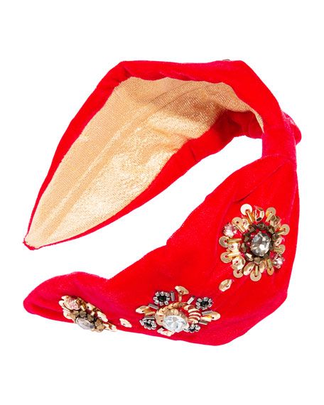 L. Erickson Beaded Flower Headband | Neiman Marcus