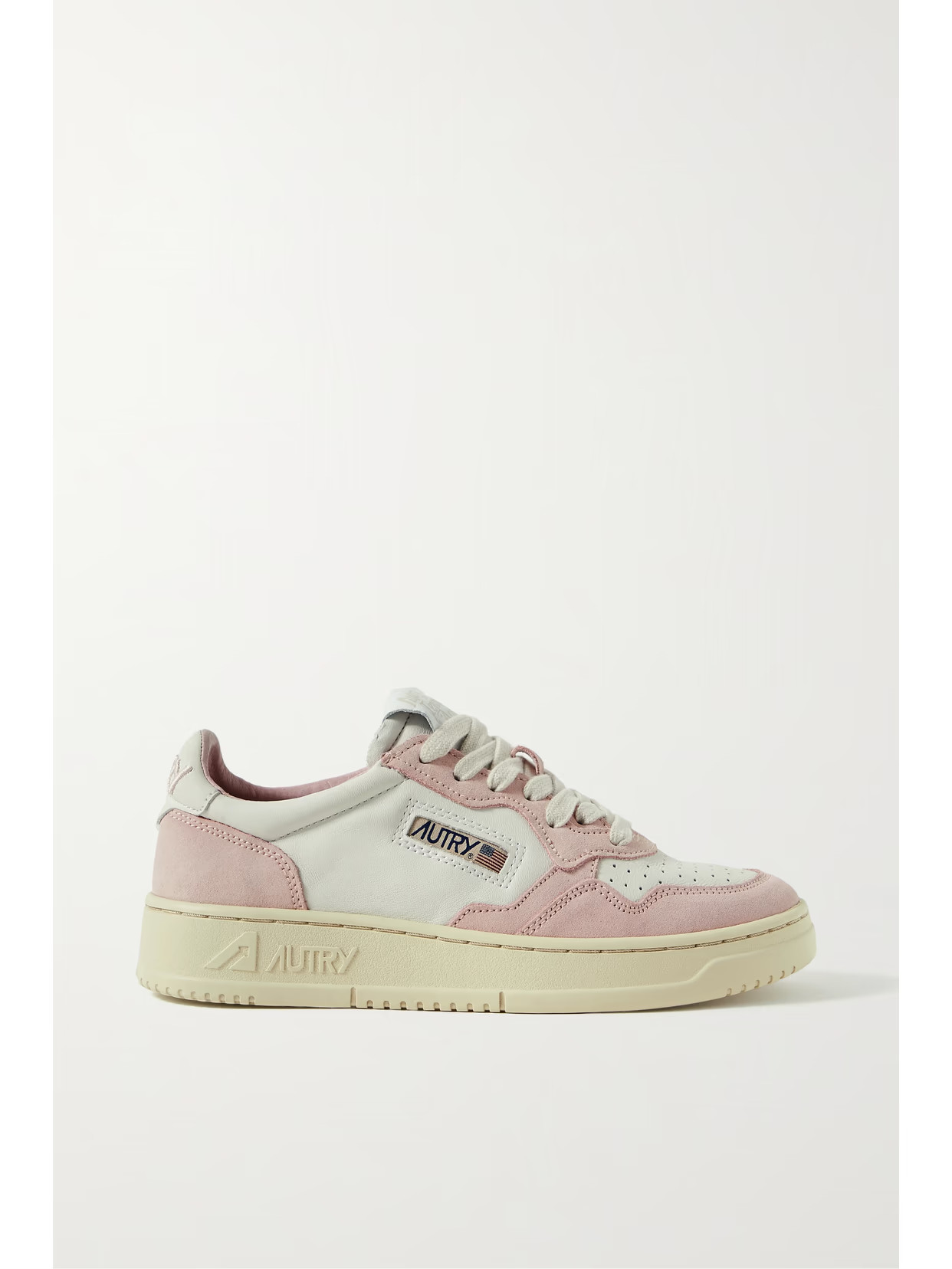 Autry - Medalist Low Suede And Leather Sneakers - Pink | NET-A-PORTER (US)